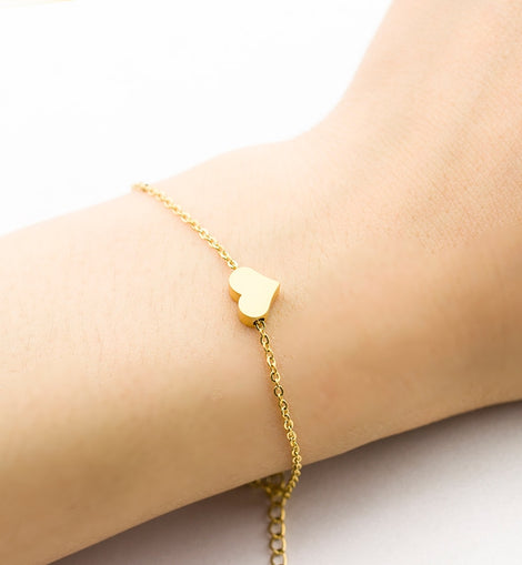 Tiny Heart Bracelet For Women Stainless Steel