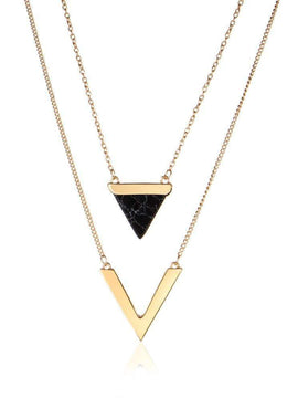Marble Chevron Double Layer Necklace
